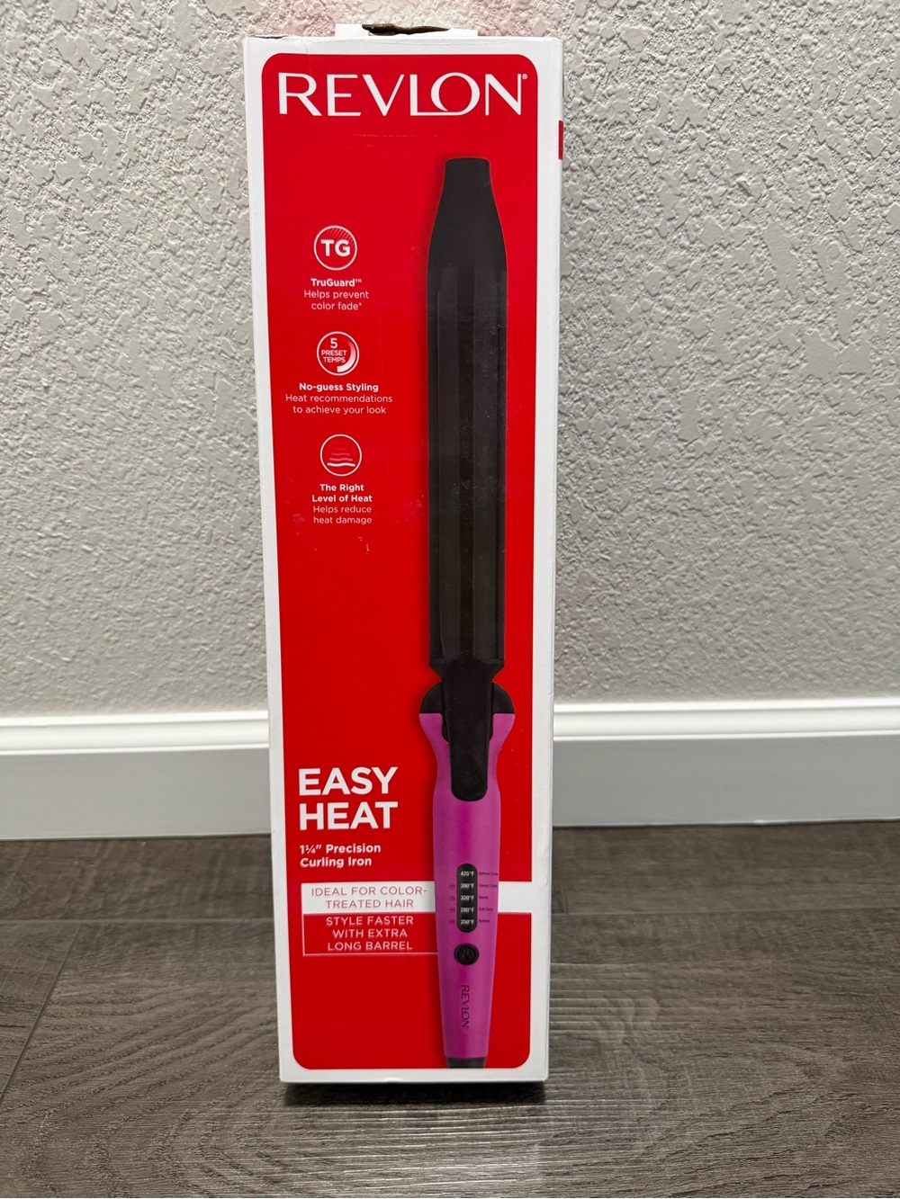 Revlon Easy Heat 1-1/4" Precision Curling Iron, Pink